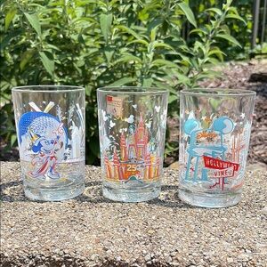 3 McDonald’s Disney World 1996 25th Anniversary Remember the Magic Glasses